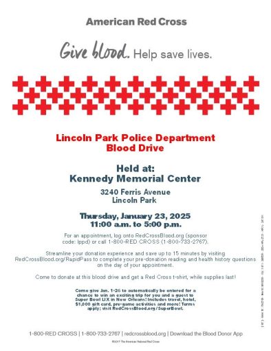 Lincoln Park Police Dept. Blood Drive @ Kennedy Memorial Bldg. | Lincoln Park | Michigan | United States